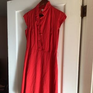 Calvin Klein red linen dress